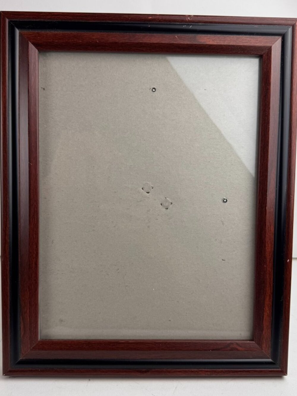 Vintage Wood Tone & Black Accent Picture Frame 10x12 Wall Mount Tabletop Easel